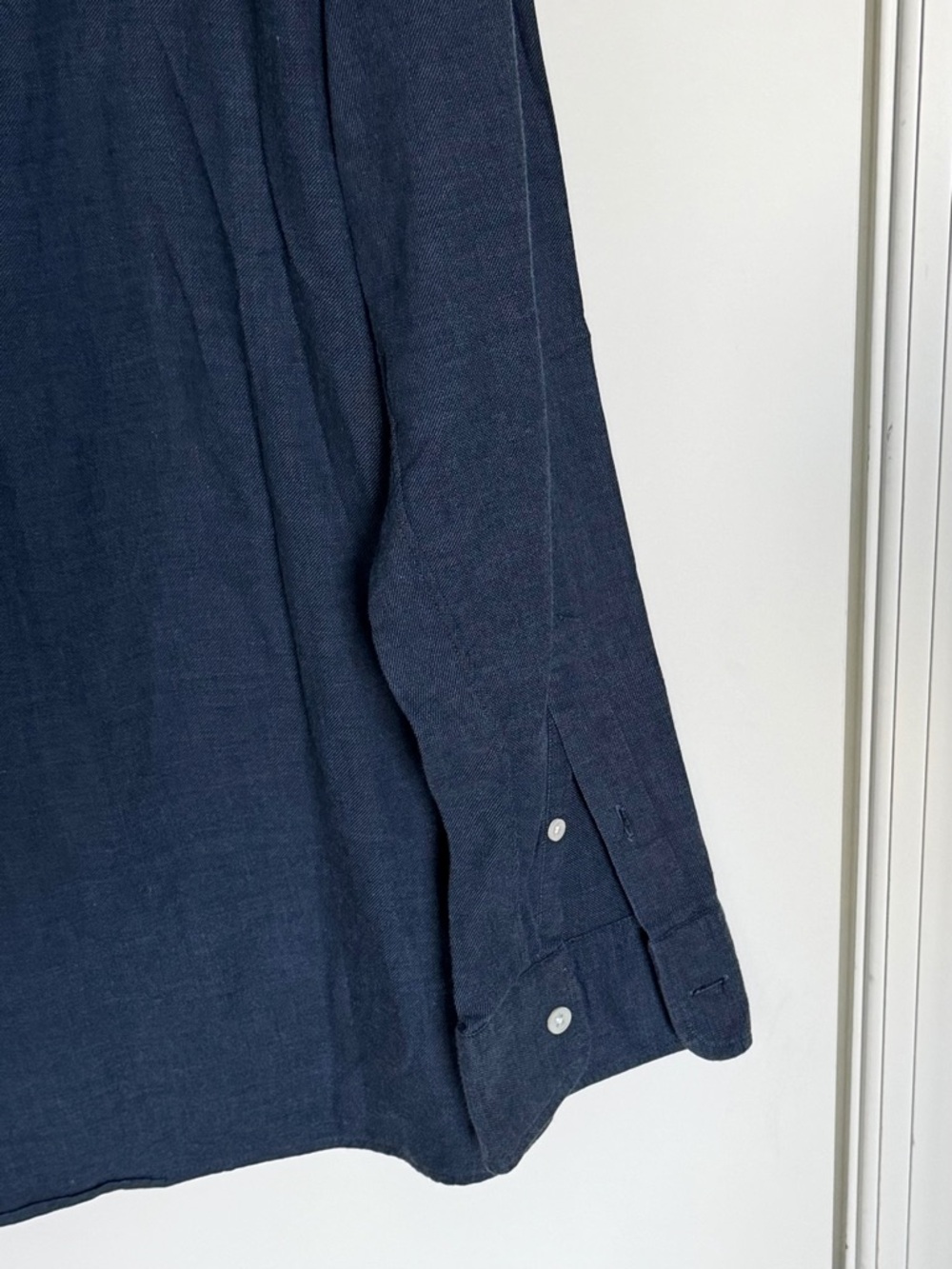 Billy Reid Men's Standard Fit Navy Cotton Button-Down Shirt Large 39806 - Picture 11 of 15